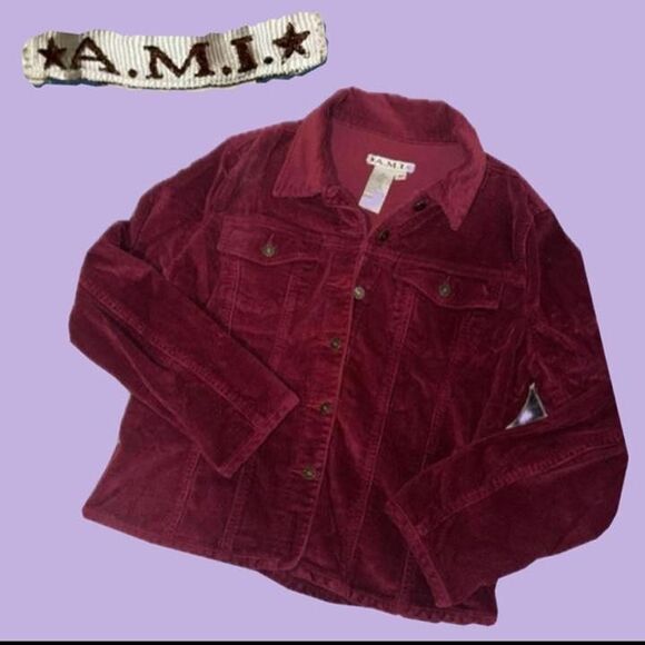 Ami Jackets & Blazers - A.M.I. Burgundy Corduroy Jacket